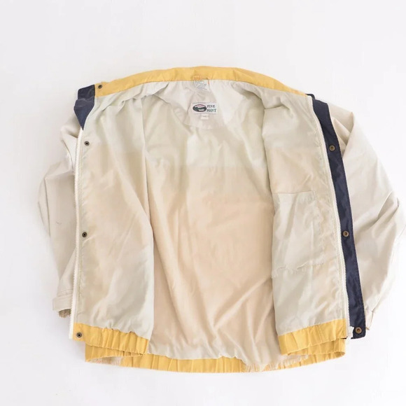 Pine Point Vintage Y2K Tan and Yellow Windbreaker Jacket ~Tan ~Large - Picture 5 of 16